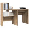 vidaXL Bureau Artisan Eiken 131,5 x 50 x 106,5 cm Bewerkt hout