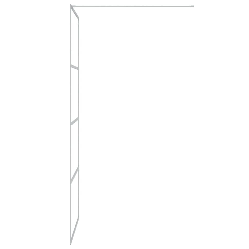 vidaXL Inloopdouchewand 90x195 cm transparant ESG-glas zilverkleurig