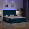 vidaXL Bed poef met matrassen en leds 200x200 cm fluweel donkerblauw