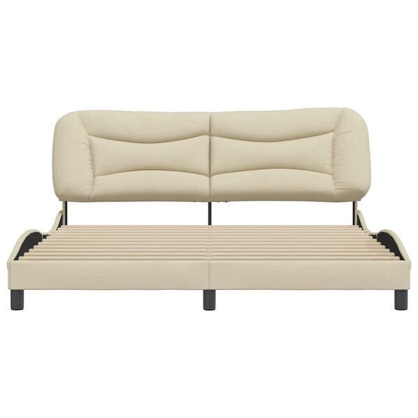 vidaXL Bedframe zonder matras "Hvar" stof cr&egrave;mekleurig 180x200 cm