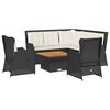 vidaXL 6-delige Loungeset met kussens poly rattan zwart