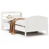 vidaXL Bedframe zonder matras massief grenenhout wit 90x200 cm