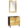 vidaXL Badkamerkastenset 2 st Zwart en Messing 62 x 33 x 58 cm