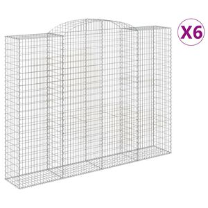 vidaXL Schanskorven 6 st gewelfd 300x50x220/240 cm ijzer