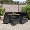 vidaXL Tuin Sofa Set met kussen met opslag met kussen 9 pcs Zwart