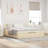 vidaXL Ottoman bed met matras 180x200cm stof crèmekleurig