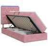 vidaXL LED Opslagbed met Matras Roze 90 x 200 cm Fluweel