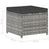 vidaXL 5-delige Loungeset met kussens poly rattan grijs