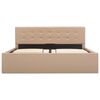 vidaXL Bedframe met opslag hydraulisch kunstleer cappuccino 140x200 cm