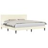vidaXL Bedframe met hoofdeinde Cr&egrave;mekleurig 180 x 200 cm Katoen Stof
