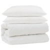 vidaXL Dekbed Set met kussen 3 pcs Wit Microfiber en Dons Feather