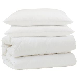 vidaXL Dekbed Set met kussen 3 pcs Wit Microfiber en Dons Feather