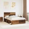 vidaXL Bedframe met hoofdeinde Oudhout 140 x 200 cm Massief grenenhout