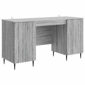 vidaXL Bureau Grijs sonoma 142,5 x 50 x 75 cm Bewerkt hout
