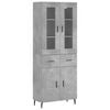 vidaXL Hoge kast 69,5x34x180 cm bewerkt hout betongrijs