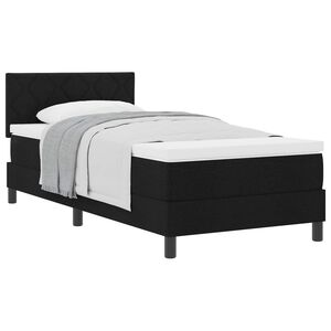 vidaXL Boxspringbed met hoofdeinde Zwart 90 x 190 cm Stof