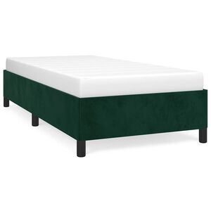 vidaXL Bedframe zonder matras 100x200 cm fluweel donkergroen