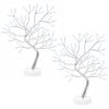 vidaXL Mini starburst kerstboom 2 st zilver Diam. 12 x 50 cm Staal