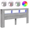 vidaXL Hoofdeinde met LED 200x18,5x103,5 cm bewerkt hout grijs sonoma