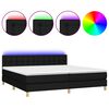 vidaXL Boxspring met matras en LED stof zwart 200x200 cm