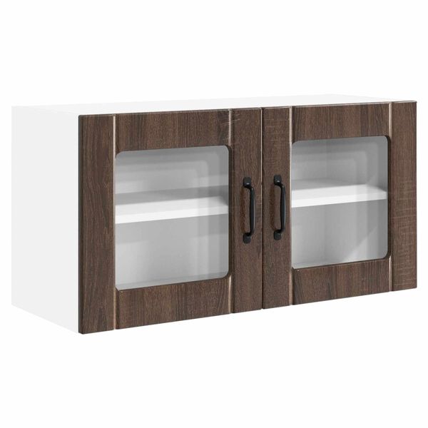 vidaXL Keukenkast met plank Bruin Eiken 80 x 31 x 40 cm Bewerkt hout