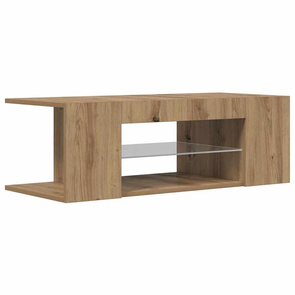 vidaXL Tv-meubel met LED 90x39x30 cm bewerkt hout artisanaal eiken