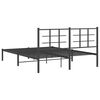 vidaXL Bedframe met hoofdbord metaal zwart 160x200 cm