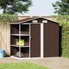 vidaXL Tuinschuur met rek 205x130x183 cm ijzer bruin
