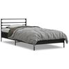 vidaXL Bedframe bewerkt hout en metaal zwart 75x190 cm