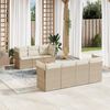 vidaXL 8-delige Loungeset met kussens poly rattan beige