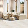 vidaXL Tuin Sofa Set met kussen 13 pcs beige en crèmekleurig