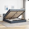 vidaXL Ottoman bed met matras 180x200cm fluweel donkergrijs