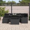 vidaXL Tuin Sofa Set met kussen met opslag 7 pcs Zwart Poly riet