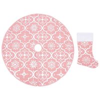 vidaXL Kerstboomrok luxe met sok 90 cm stof roze