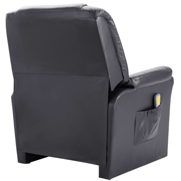 vidaXL Massagestoel verstelbaar kunstleer grijs