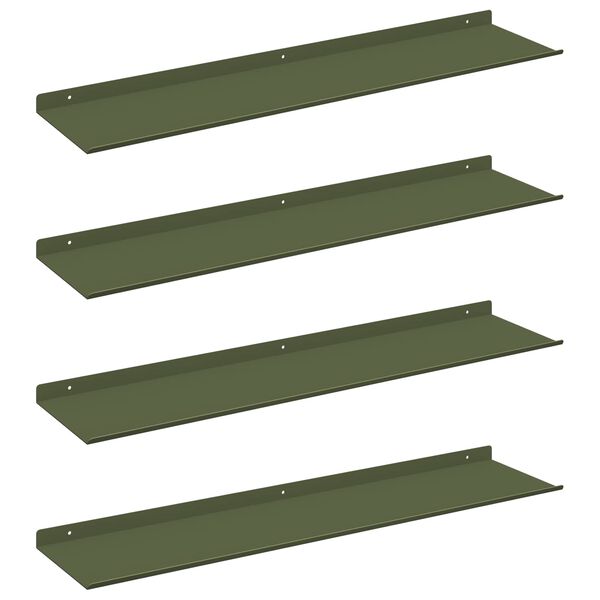 vidaXL Drijvende plank 4 pcs Olijf Groen 80 x 18 x 2,5 cm Staal