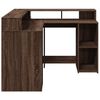 vidaXL Bureau met LED-verlichting 130x130x91 cm hout bruin eikenkleur