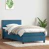 vidaXL Boxspring met matras fluweel donkerblauw 100x220 cm