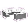 vidaXL 13-delige Loungeset met kussens poly rattan lichtgrijs