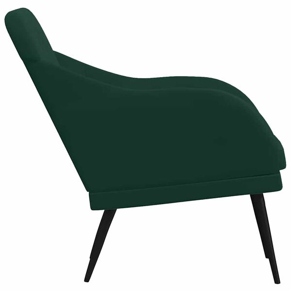 vidaXL Fauteuil 63x76x80 cm fluweel donkergroen