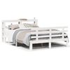vidaXL Bedframe met hoofdbord massief grenenhout wit 135x190 cm