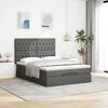 vidaXL Ottoman bed met matras 140x200cm stof donkergrijs