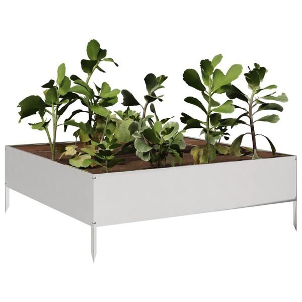 vidaXL Plantenbak verhoogd 100x100x33,5 cm roestvrijstaal