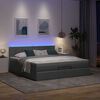 vidaXL Bed poef met matras en LED's 180x200 cm stof donkergrijs