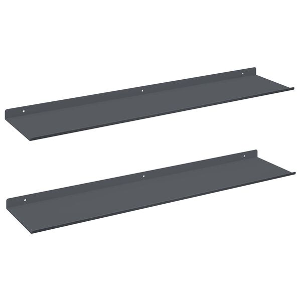 vidaXL Drijvende plank 2 pcs Antraciet 80 x 18 x 2,5 cm Staal