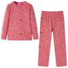 vidaXL Kinderpyjama met lange mouwen 128 oudroze