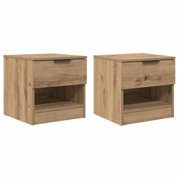 vidaXL Bed kast 2 pcs Artisan Eiken 40 x 39 x 40cm Bewerkt hout