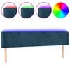 vidaXL Hoofdbord LED 163x16x78/88 cm fluweel donkerblauw