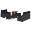 vidaXL Tuinbankenset 8 st Zwart poly rattan
