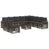 vidaXL Tuinbankenset 11 st Grijs en Donkergrijs poly rattan